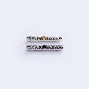 Vintage Style Silver Tie Pin featuring Gemstones