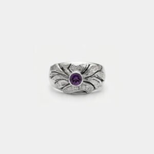Sterling Silver Amethyst Floral Statement Ring