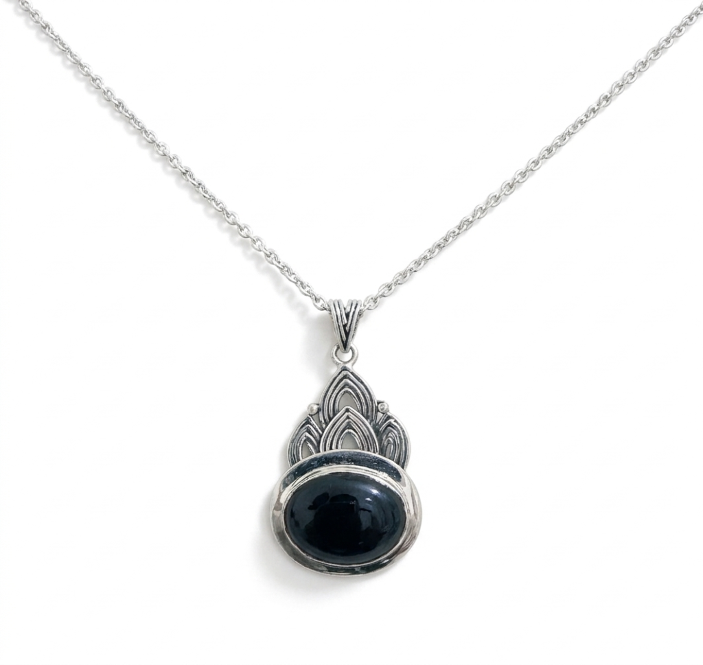 Contemporary Peridot Trillion Pendant – Minimalist Floating Silver Jewelry