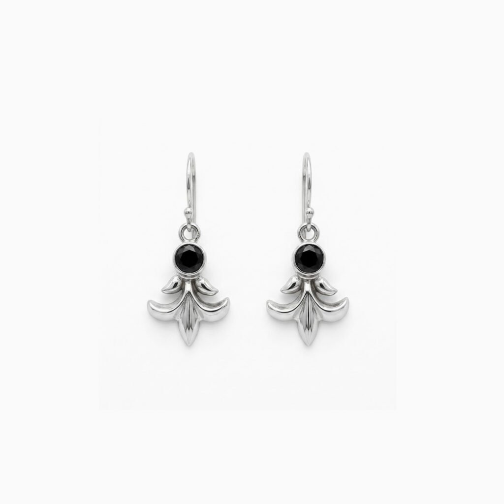Fleur Noir Drop Earrings
