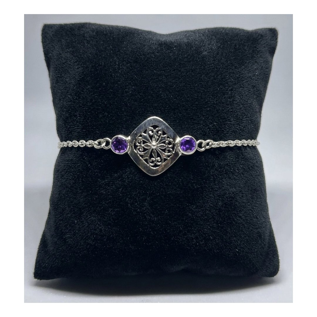 Amethyst Filigree Lattice Bracelet - Image 3