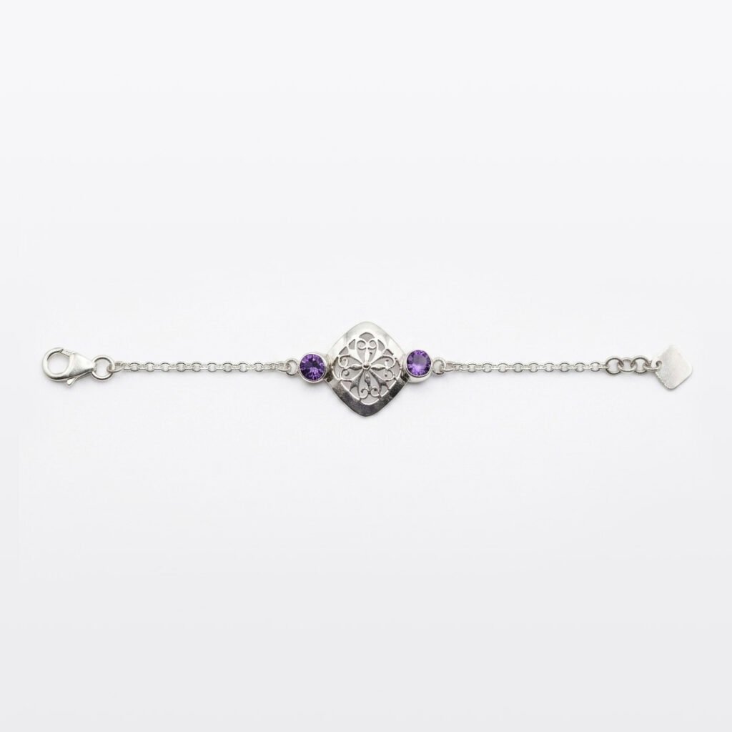 Amethyst Filigree Lattice Bracelet