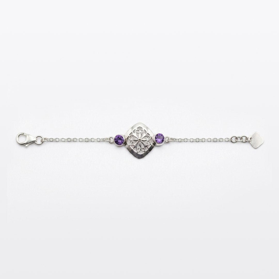 Amethyst Filigree Lattice Bracelet