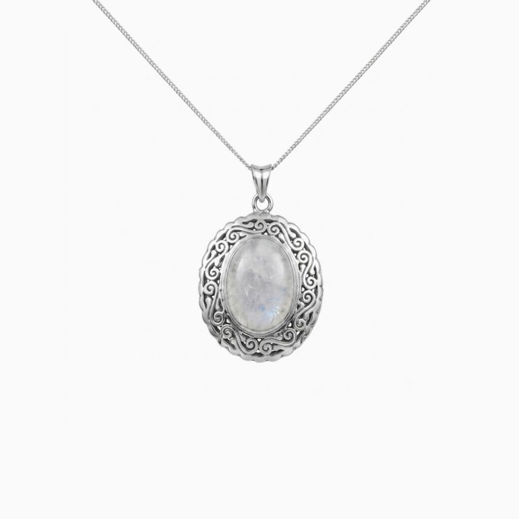 Artisan Crafted Silver Pendent with Moonstone