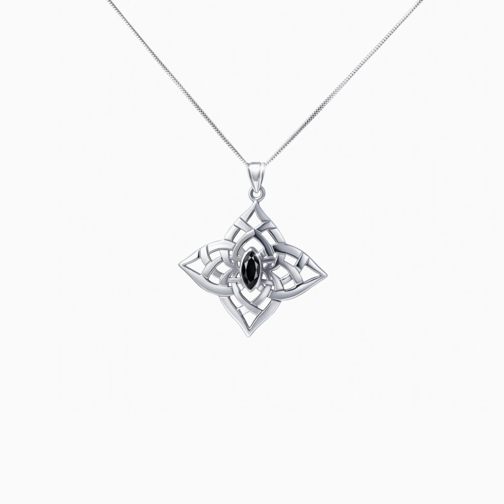 Celtic Noir Diamond Pendant Necklace