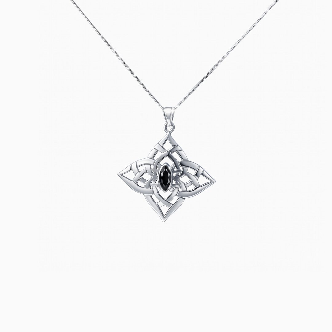 Celtic Noir Diamond Pendant Necklace