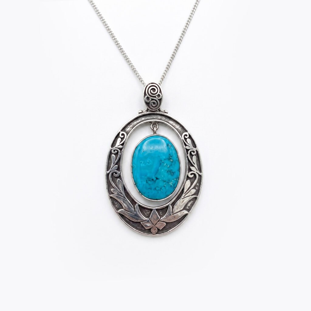Turquoise Oasis Oval Pendant Necklace