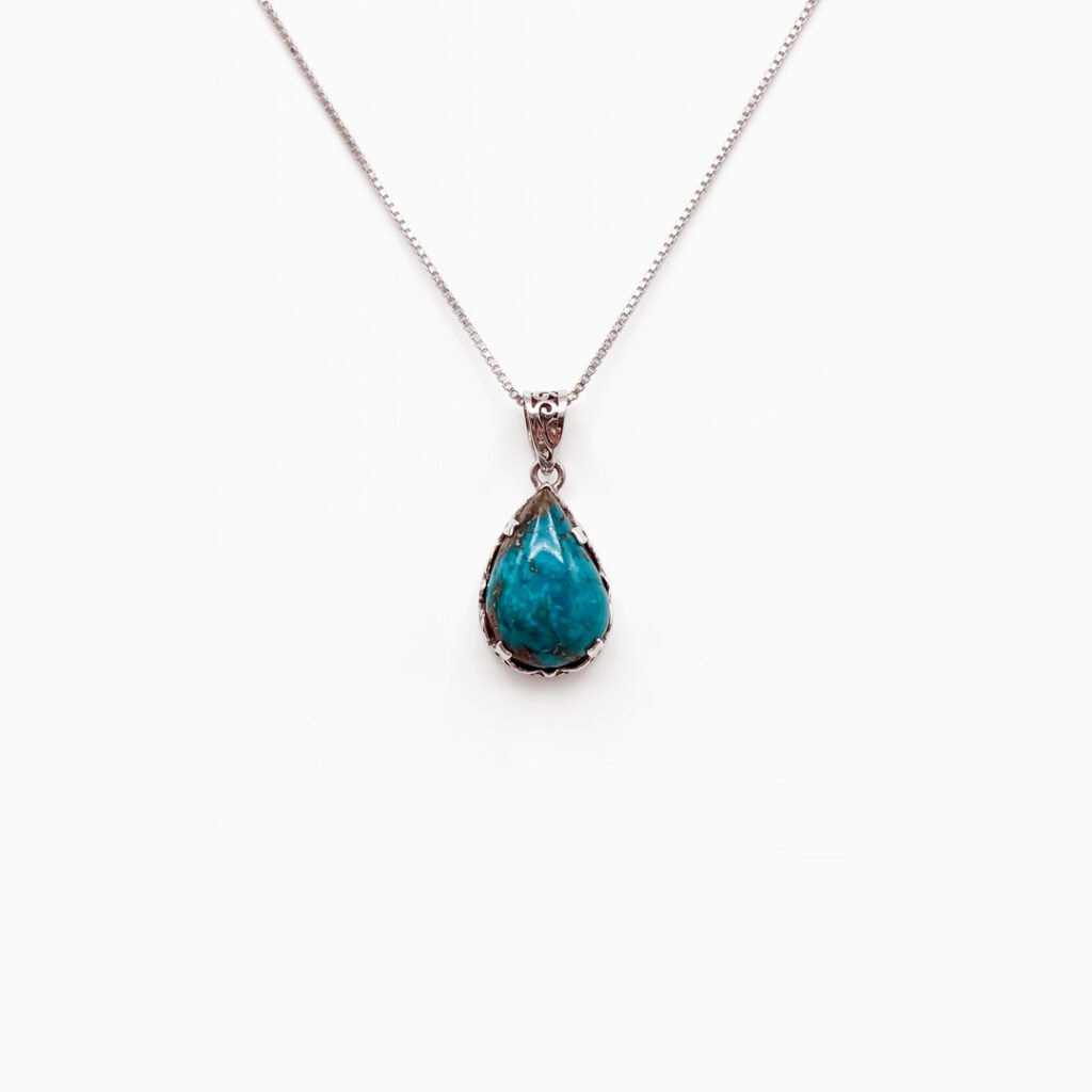 Turquoise Drop Teardrop Pendant Necklace